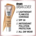 Maybelline Dream Urban Cover Flawless Coverage Foundation Makeup, SPF 50, Cafe Au Lait 348