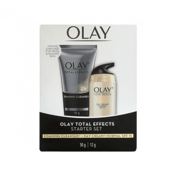 OLAY TOTAL EFFECTS STARTER SET FOAMING CLEANSER + DAY CREAM NORMAL SPF 15 50g